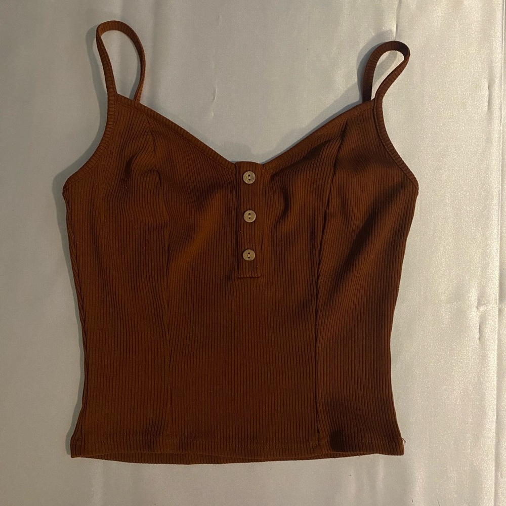 Brown Buttoned Top